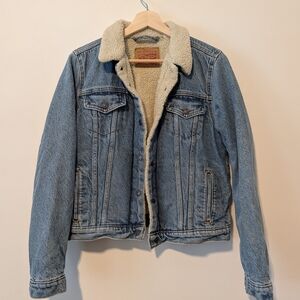 Blue Denim Jacket with Sherpa Lining